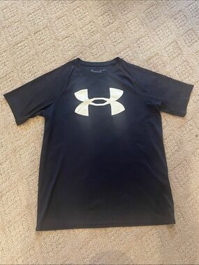 Under Armour Black Short Sleeve Performance Tee with White Logo